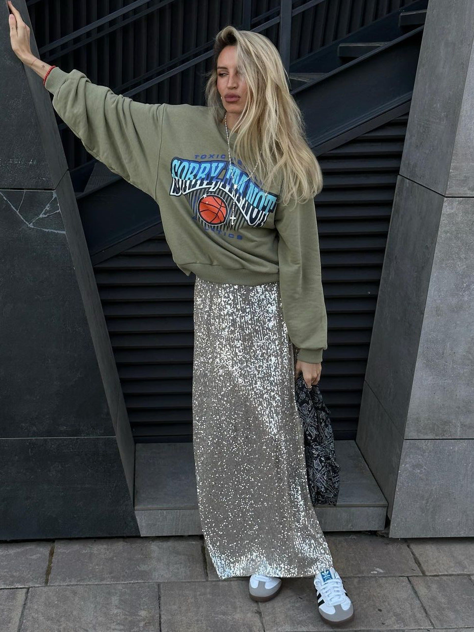 GR | Damenmode Lässig Einfach Sequined Rock