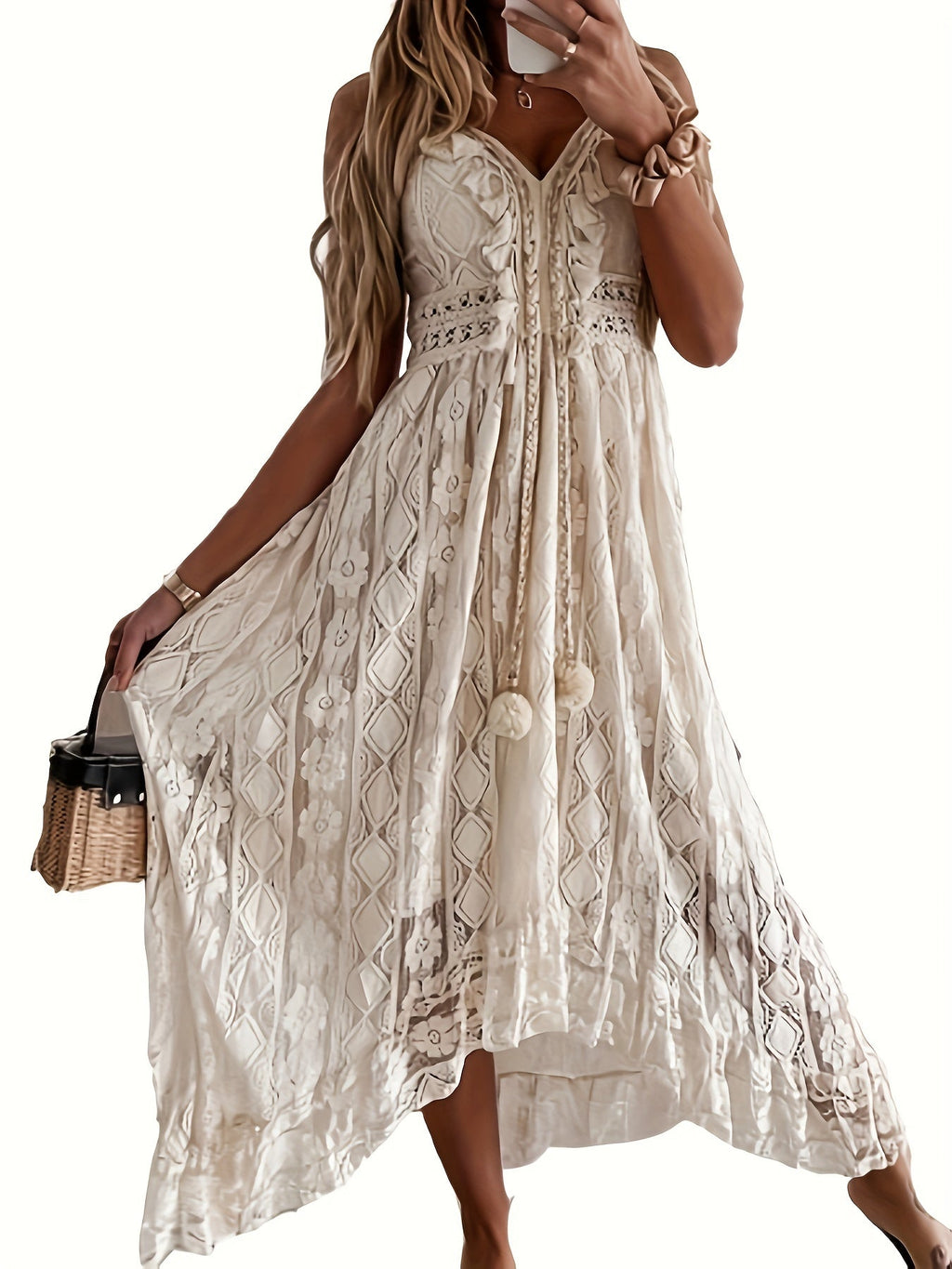 GR | V-neck maxi dress for women