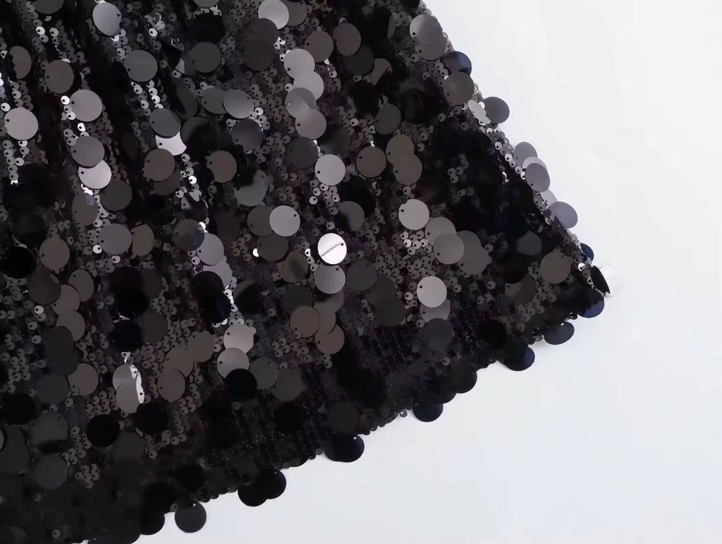 GR | Silver sequin mini skirt
