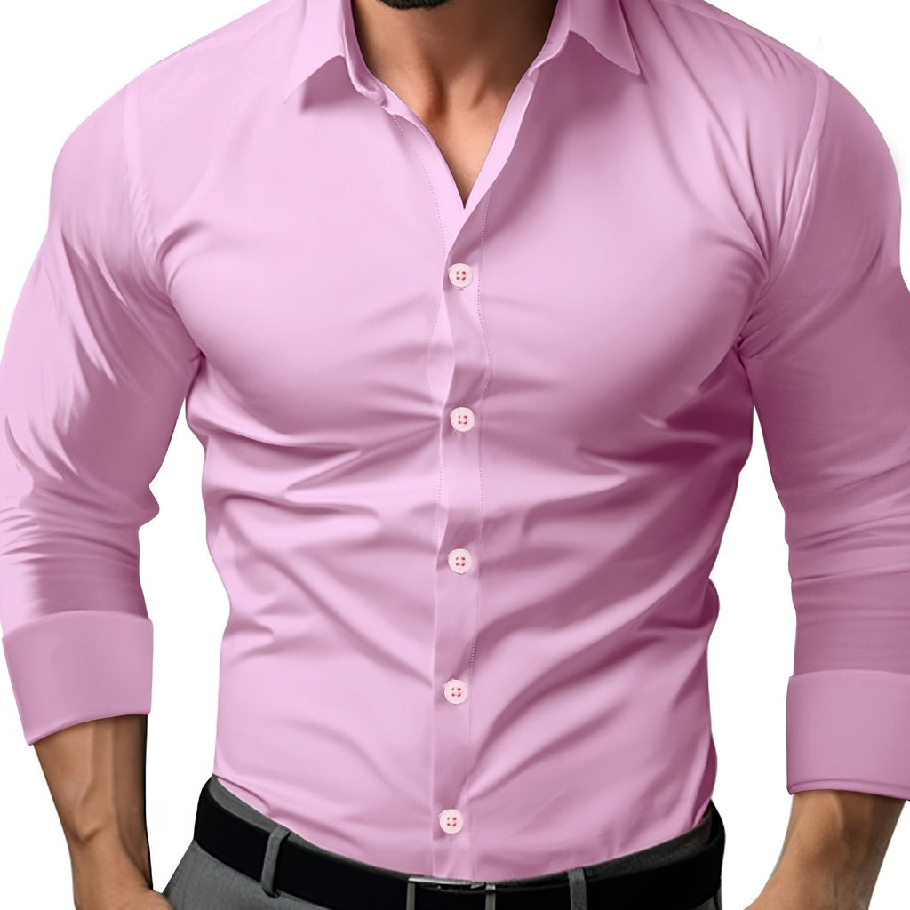 GR | Slim Fit Einfarbiges Baumwollhemd
