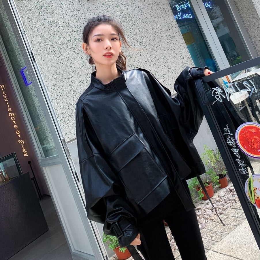 GR | Women's Leather Jacket with Box Cut