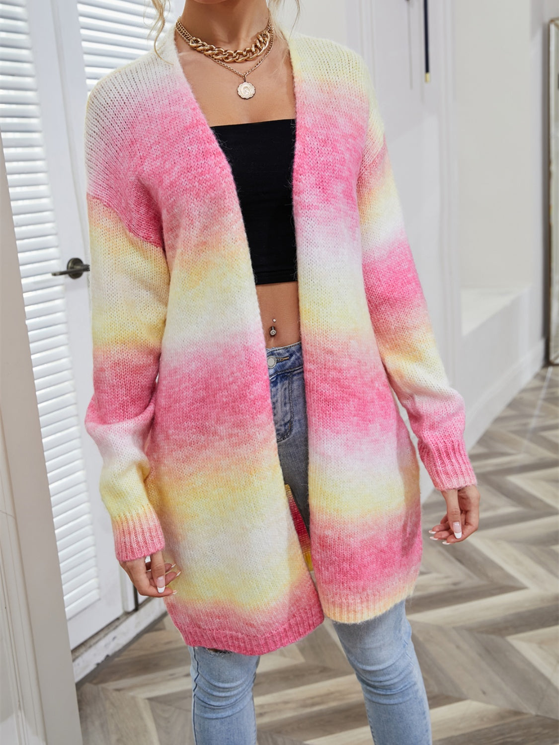 GR | Angel Wings Full Size Gradient Open Front Cardigan
