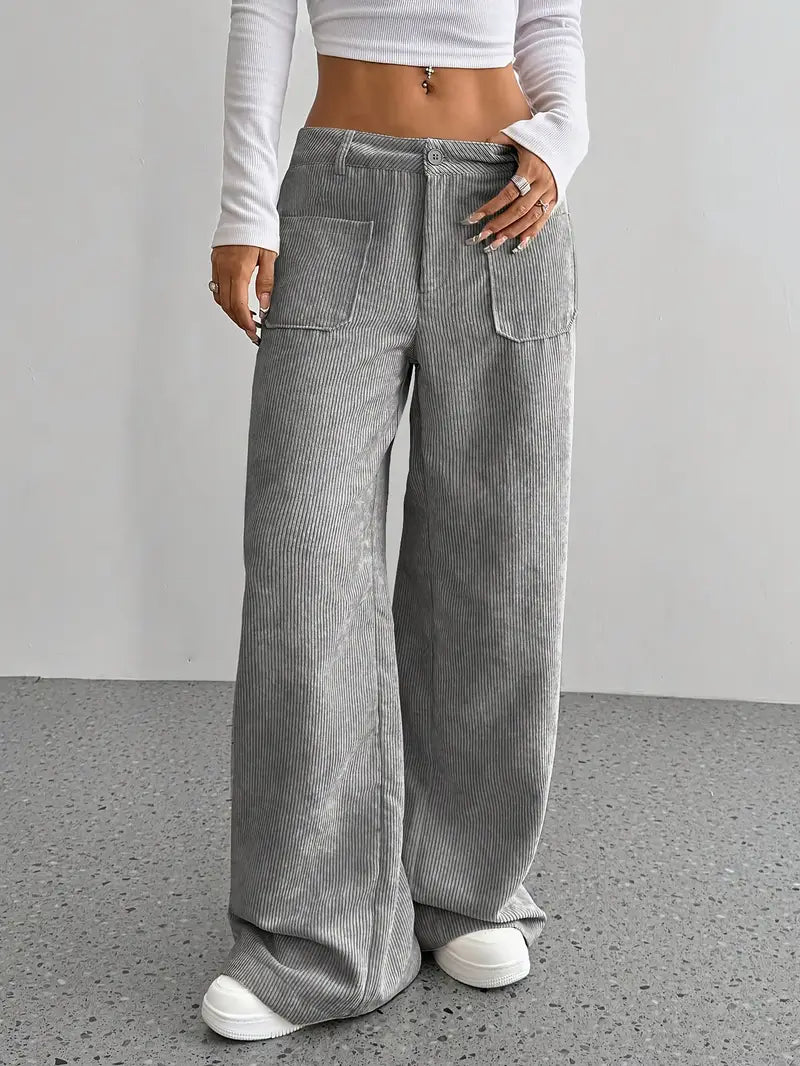 GR | Cordhose Mit Weitem Bein Für Frauen