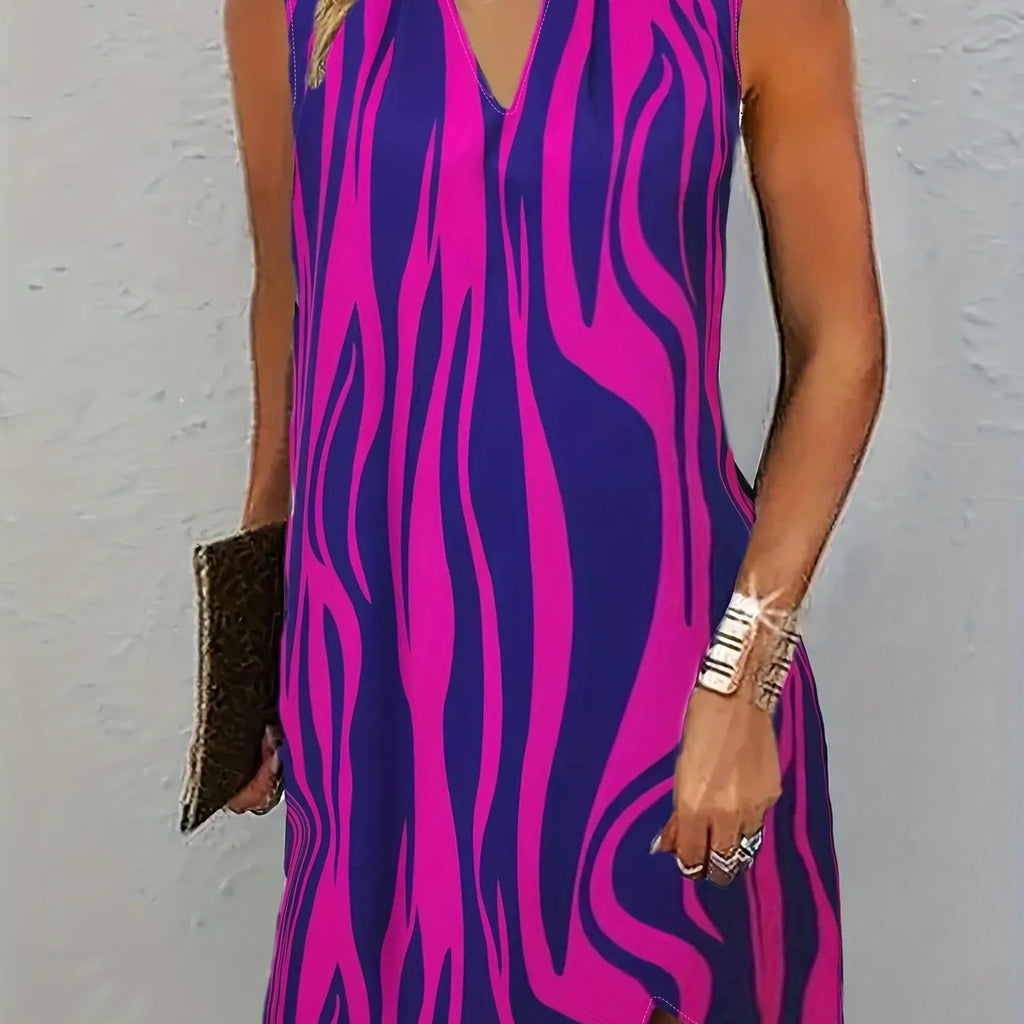 GR | Striking striped sleeveless dress
