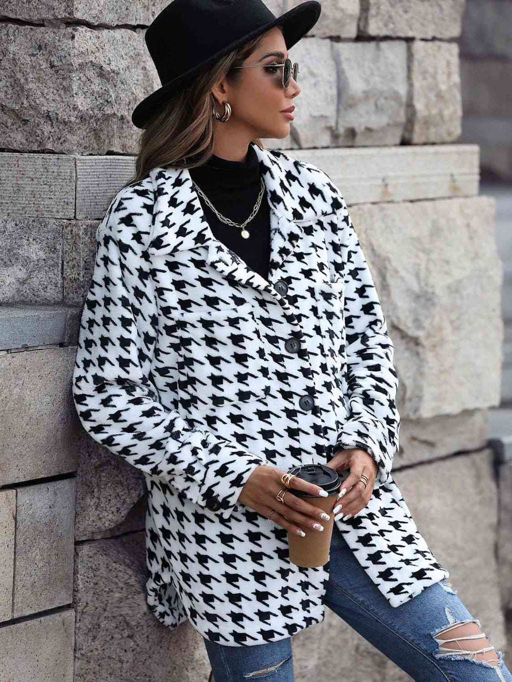 GR | Houndstooth Button Down Jacket