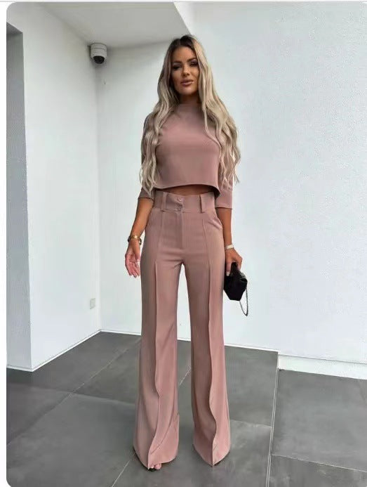GR Women's clothing set with three-quarter sleeves for fashionable casualness"