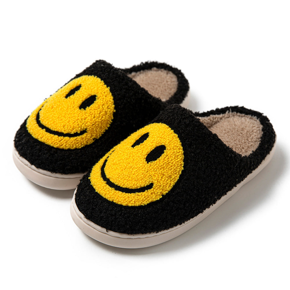 GR Large Smiley Pattern Fur Slippers