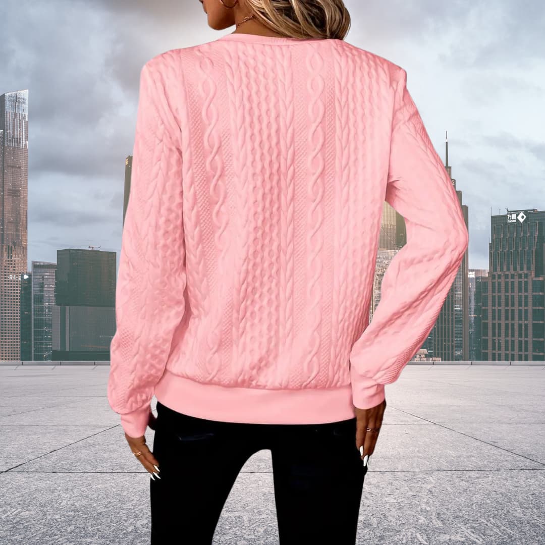 GR | Strickpullover mit halbem Reißverschluss Damen