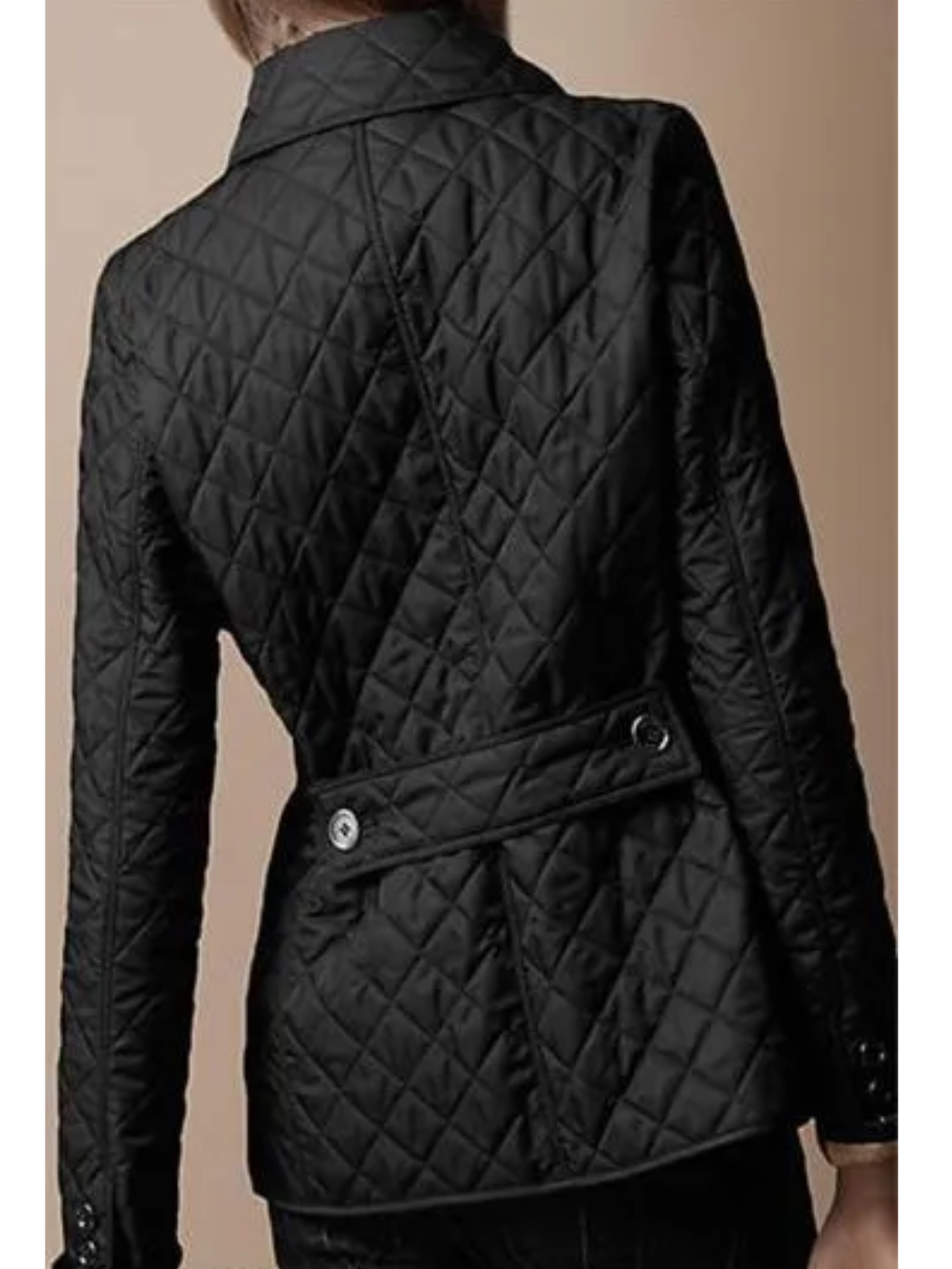 GR | Short quilted women's jacket with buttons and collar, elegant