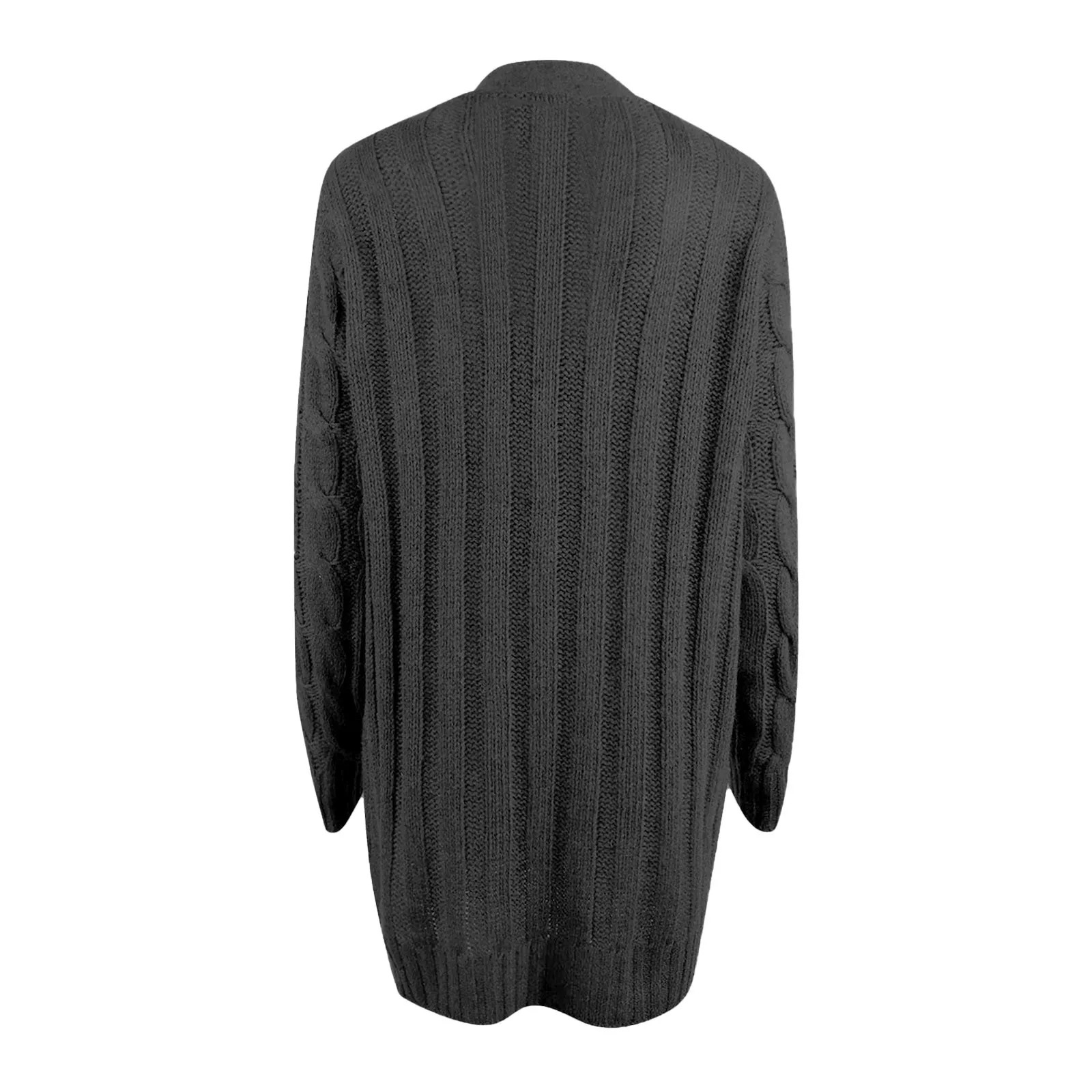 GR | Stylische Lange Strickjacke Für Damen Mit Knopfleiste
