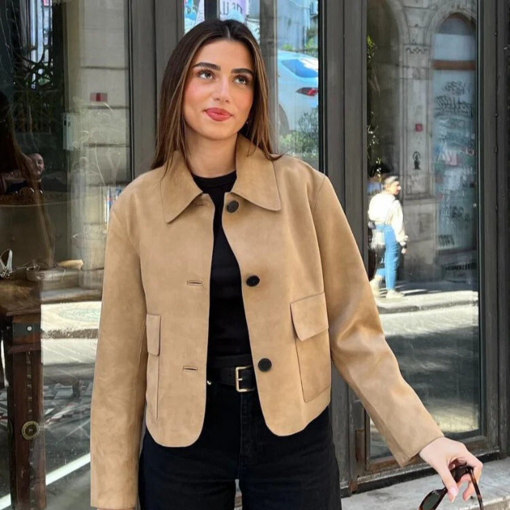 GR | Beige leather jacket