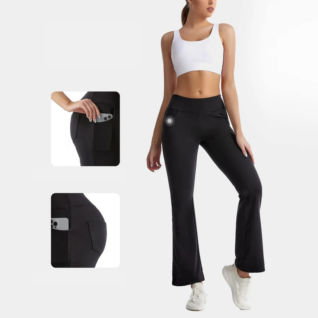 GR | Sporty flared trousers with high waist