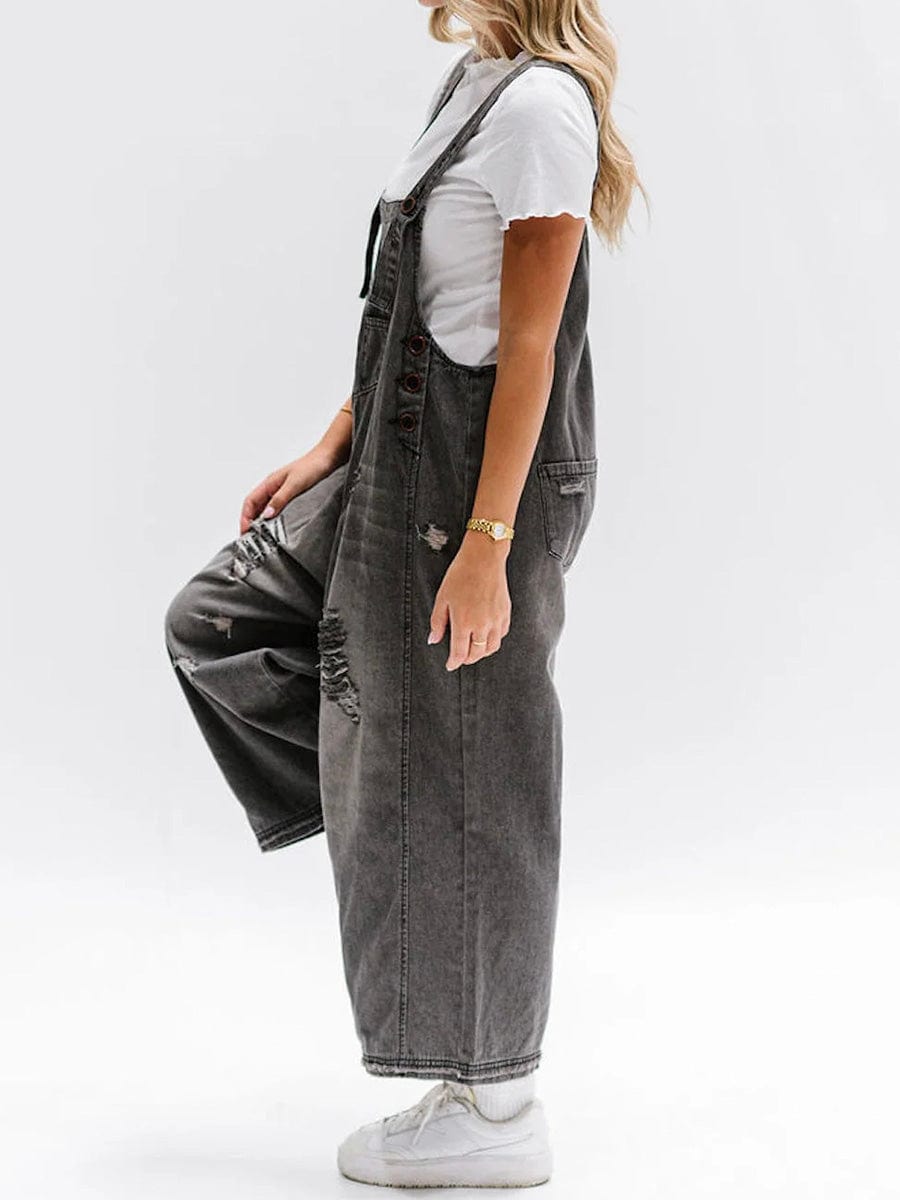 GR | Sleeveless Loose Denim Jumpsuit