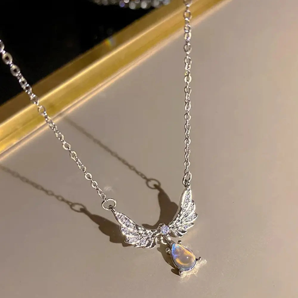 GR | Bow Angel Wing Heart Pendant Necklace for Women