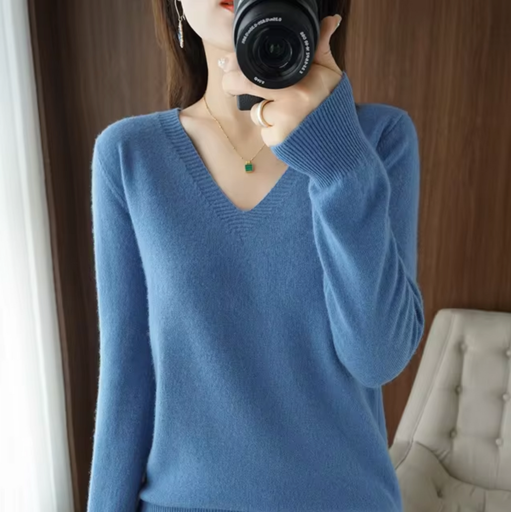 GR | V-Ausschnitt Strickpullover