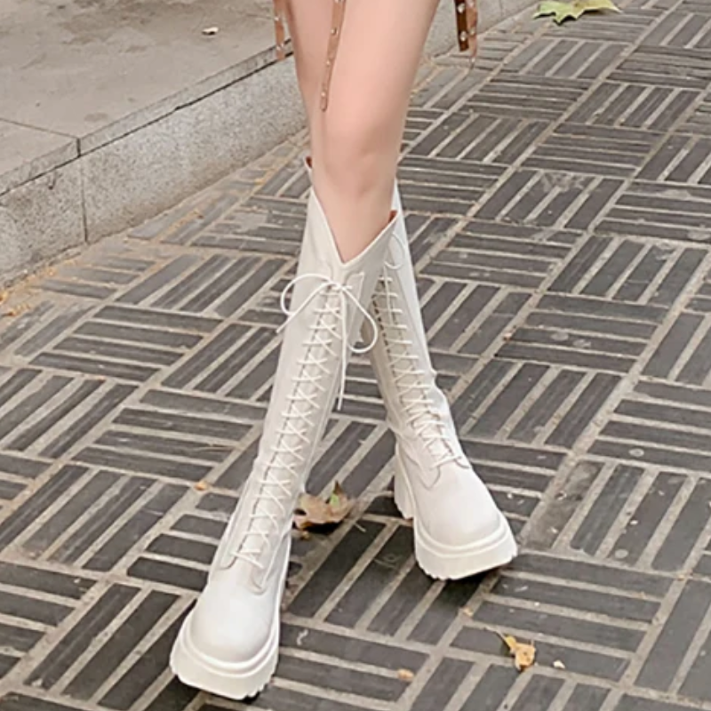 GR | High Boots Women's Boots with Laces and Sturdy Heel