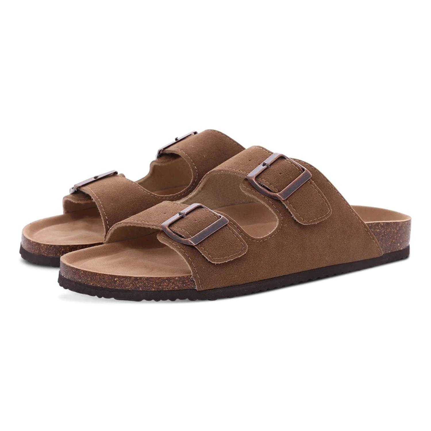 GR | Suede Women's Sandals with Double Strap
