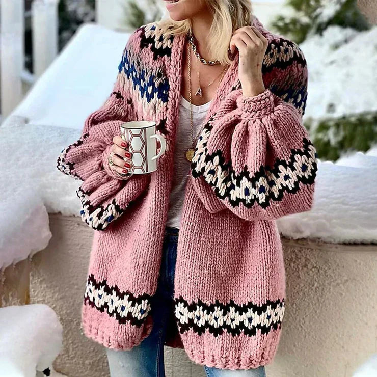 GR | Gemütlicher Strickcardigan mit Ballonärmeln