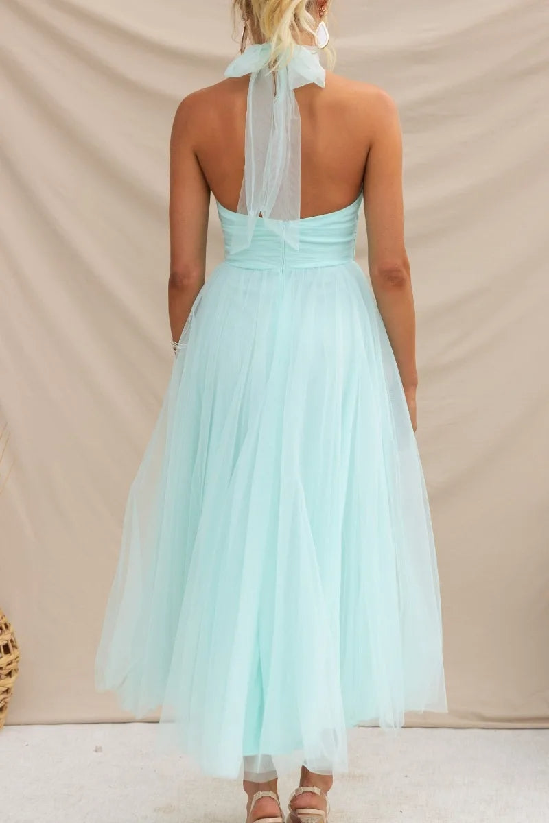 GR | Halter Tüll Midi Kleid