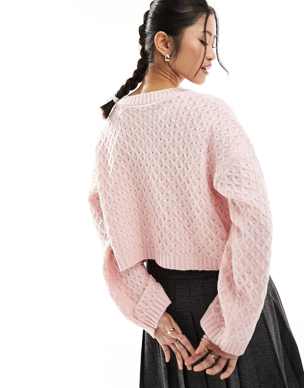 GR | Contrast Short Tie Cardigan