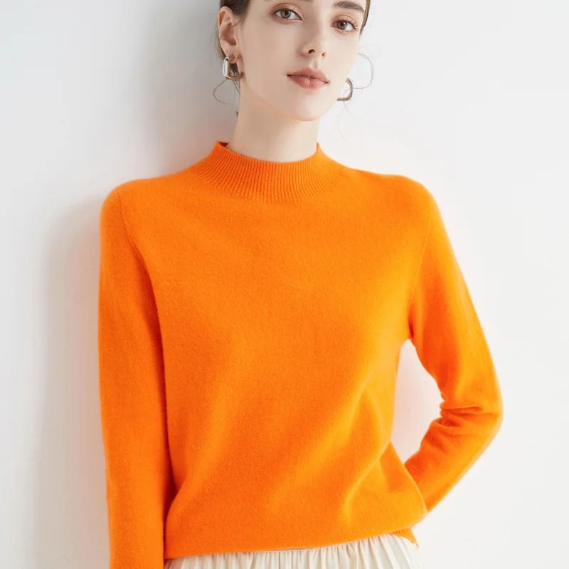 GR | Women's Cashmere Round Neck Sweater - Soft and Lightweight Knit Sweater