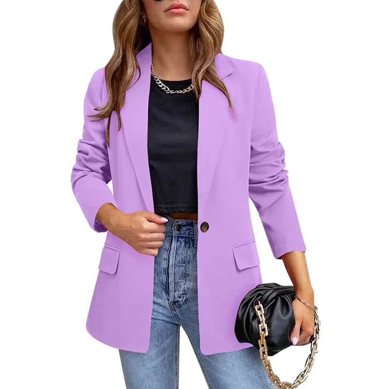 GR | Long women's blazer with flap pockets and tailored cut