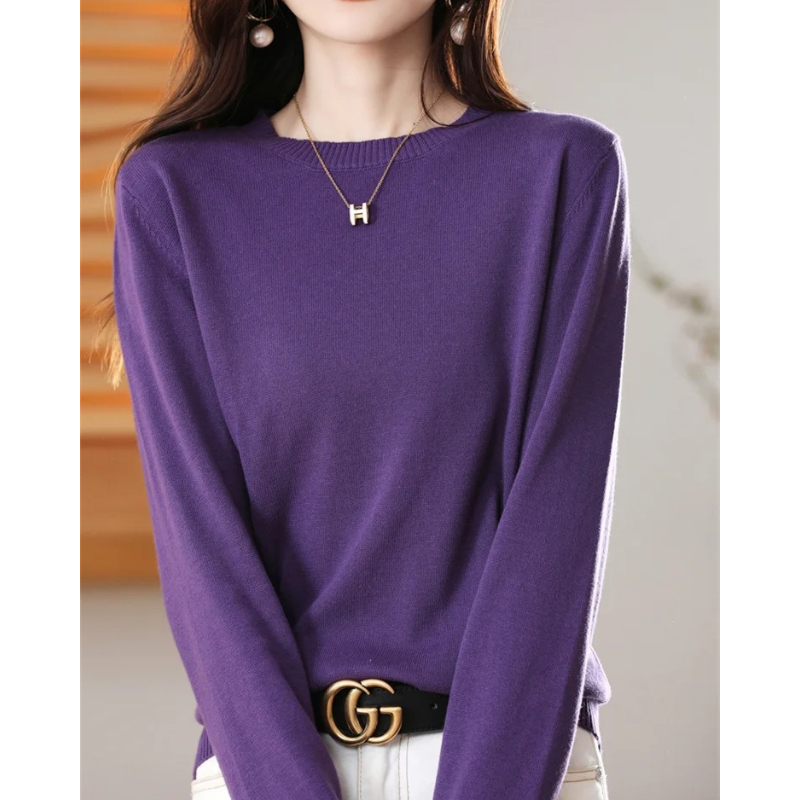 GR | Cashmere Pullover Damen Klassischer Rundhals, Weich & Atmungsaktiv