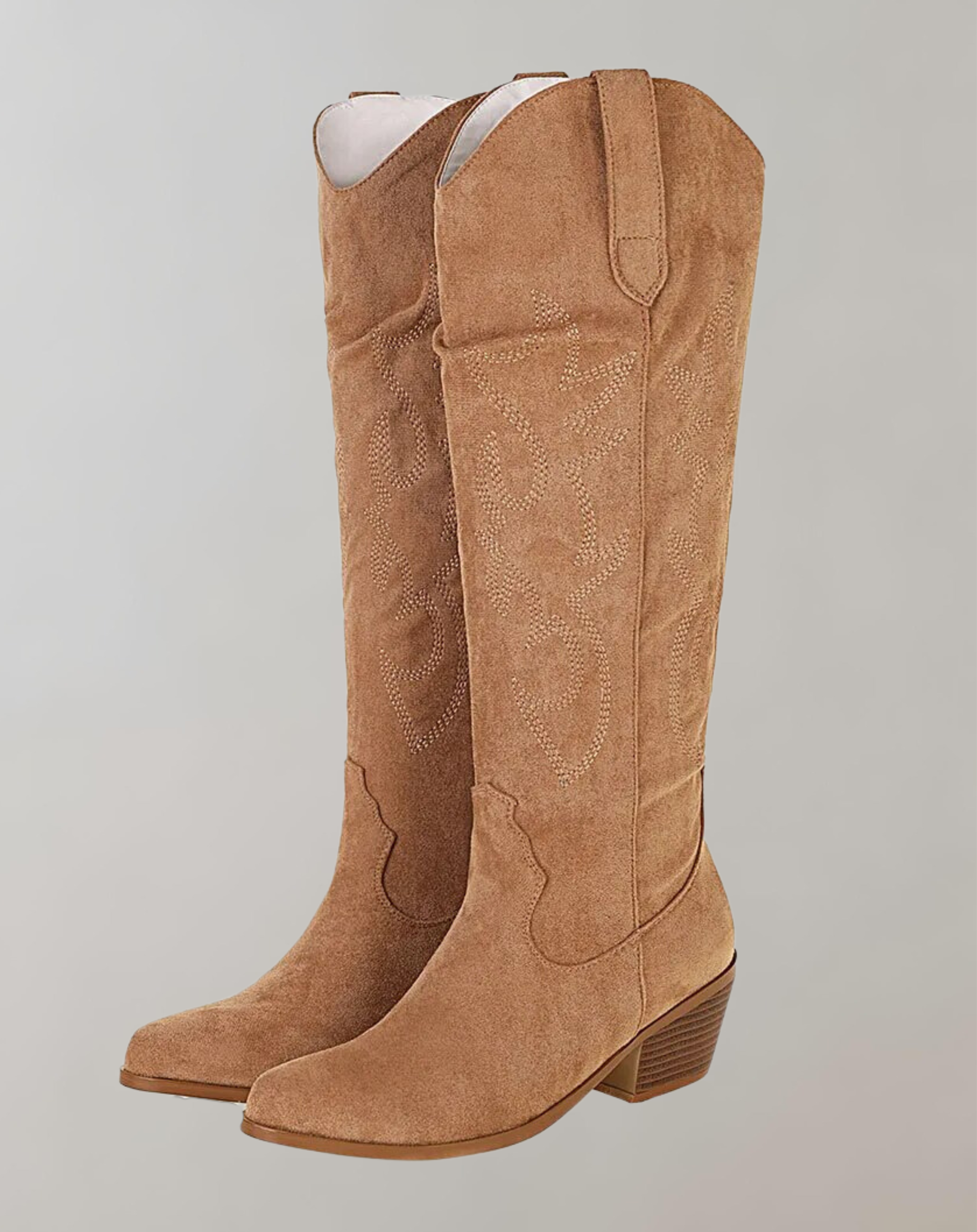 GR | Embroidered knee-high western boots