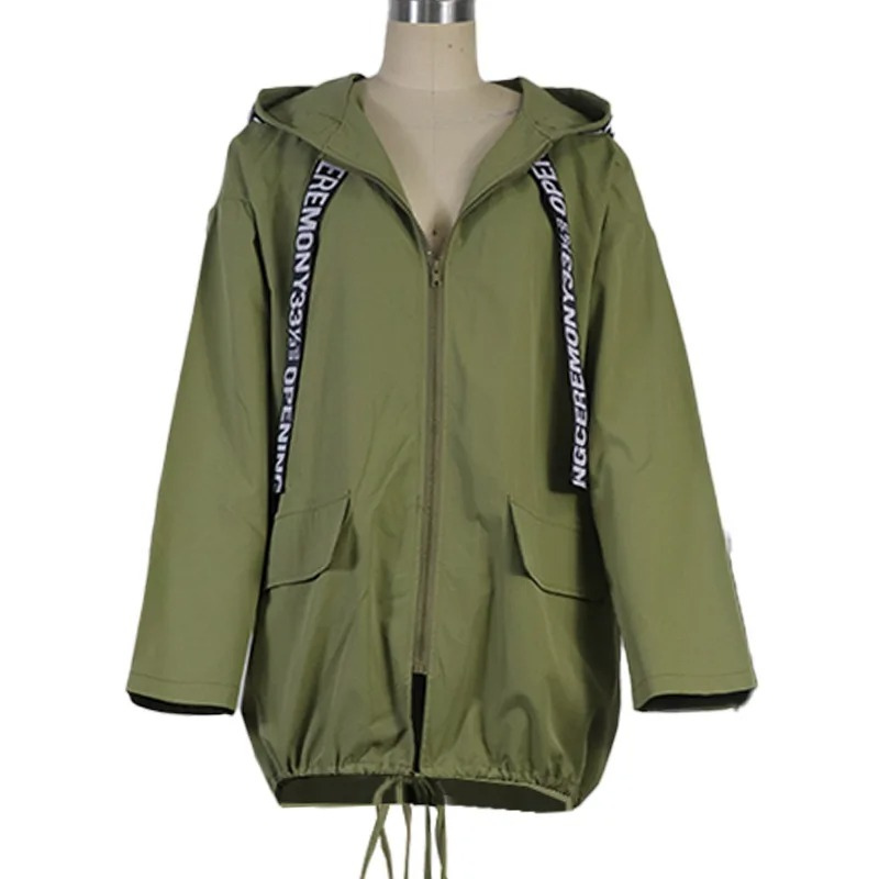 GR | Casual women's trench coat with graphic details and front pockets