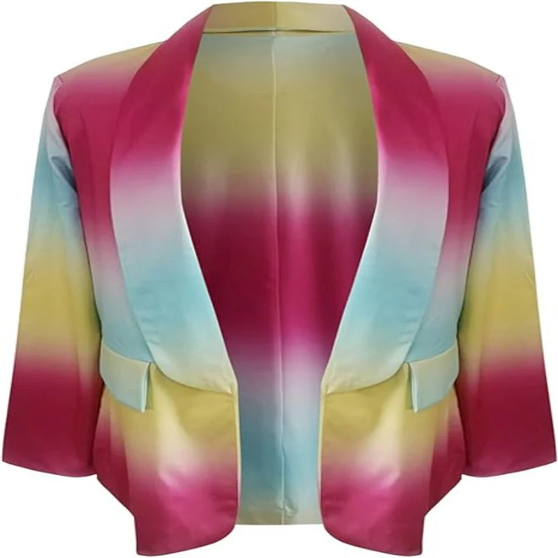 GR | Women's Ombre Open Front Blazer, Long Sleeves, Relaxed Fit