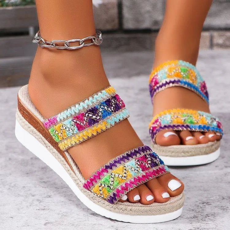 GR | Summer sandals with linen sole 