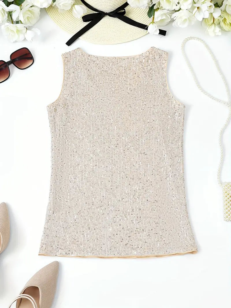 GR | Elegant sleeveless top with sequins