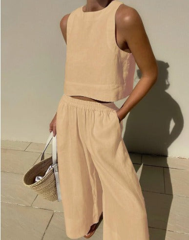 GR | Linen Two-Piece Summer Set for Women