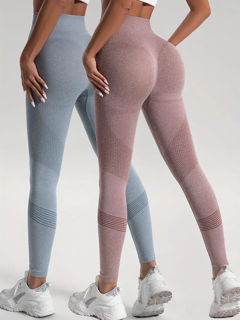 GR | 2 pcs. Sports leggings for yoga and fitness. Solid color with high stretch.