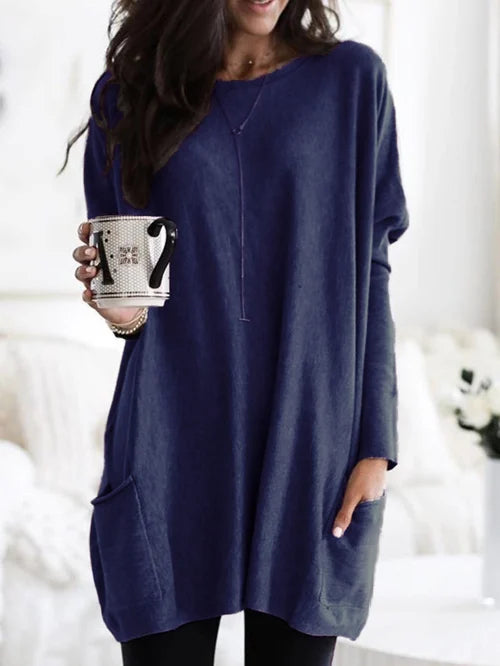 GR | Tunic with pockets - comfortable women's oversized top