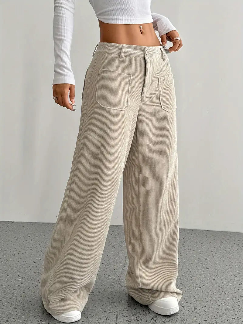 GR | Cordhose Mit Weitem Bein Für Frauen
