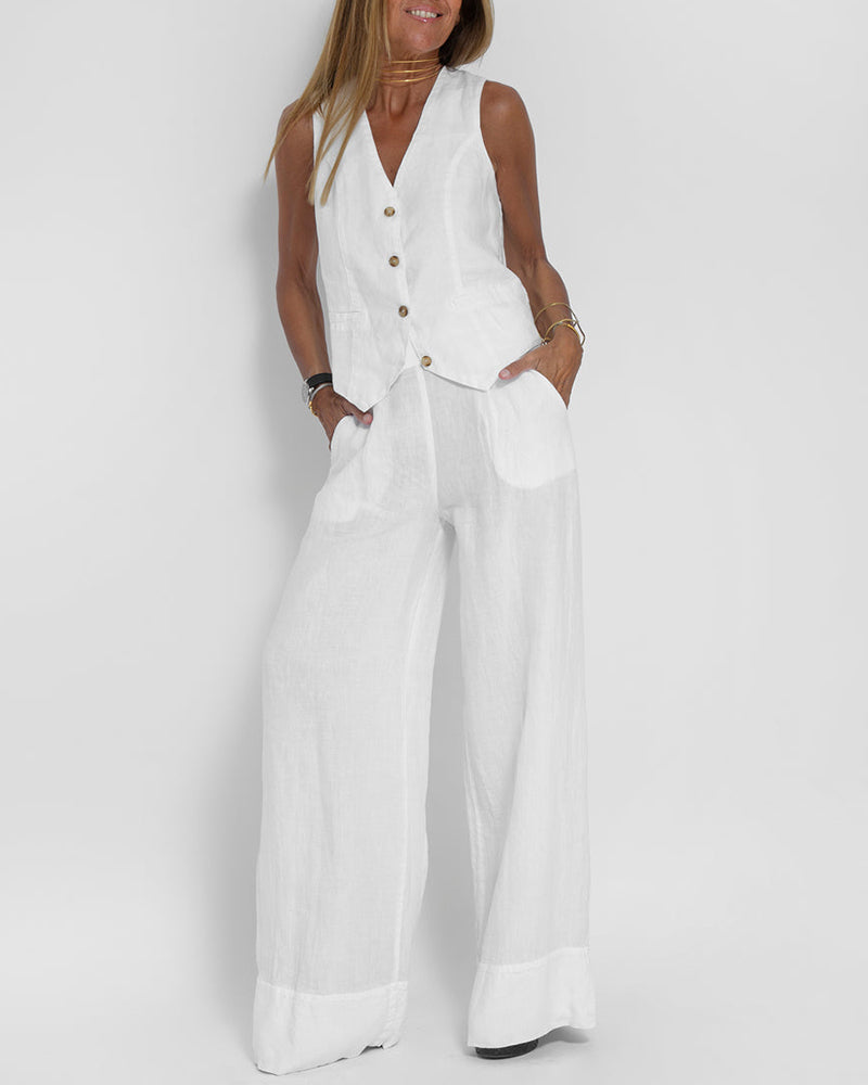 GR | Women's Elegant 2-Piece Linen Set