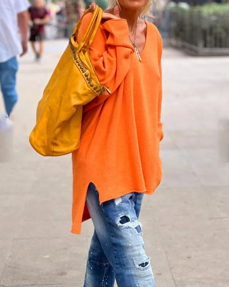 GR | Oversized Women's Orange Sweater