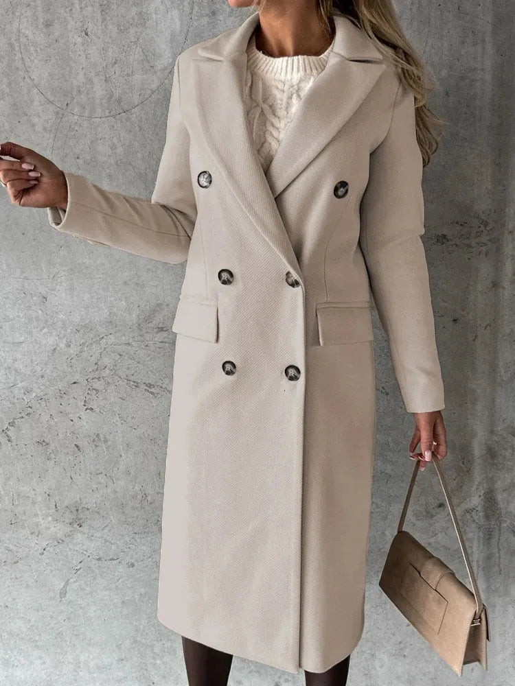 Winter jacket with lapel for women