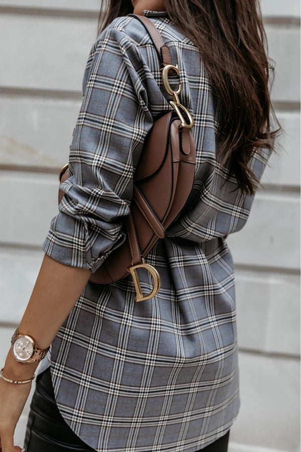 GR | Grab My Hand Checkered Button-Up Belt Shirt