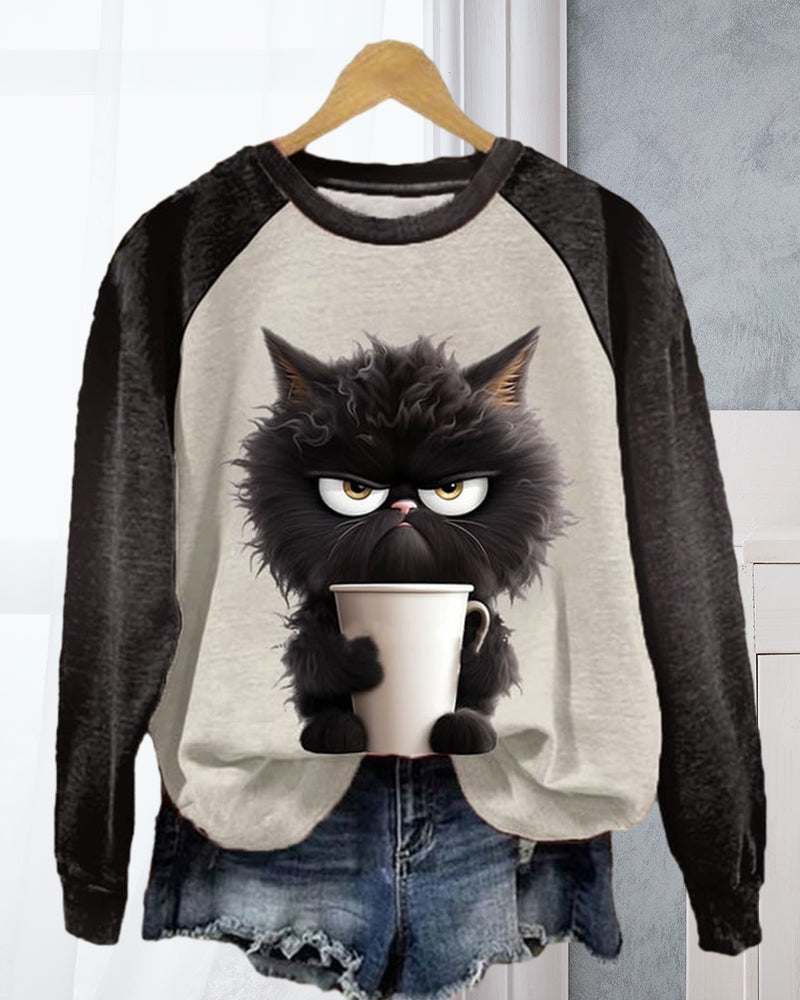 GR | Sweatshirt with cat motif