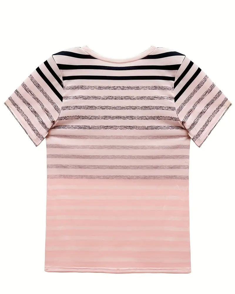 GR | T-Shirt Rundhals Kurzarm Gestreift