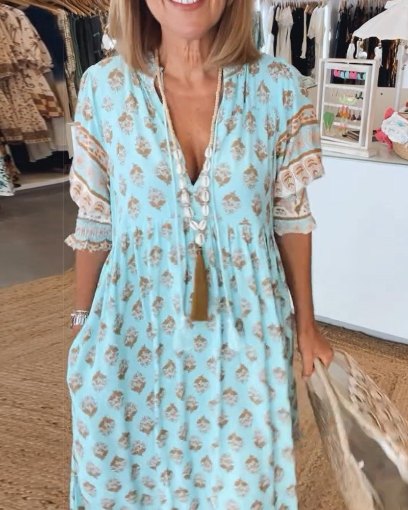 GR | Boho Half-Sleeve Dress