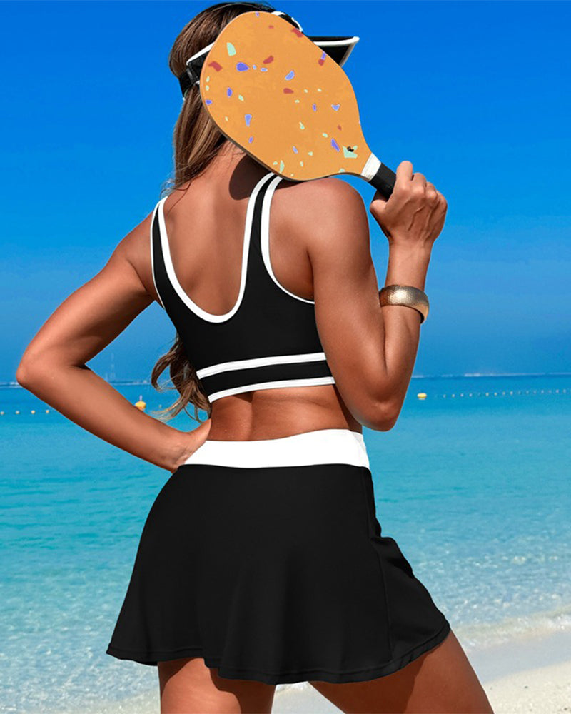 GR | Quick-Drying Two-Piece Swim Skirt Set