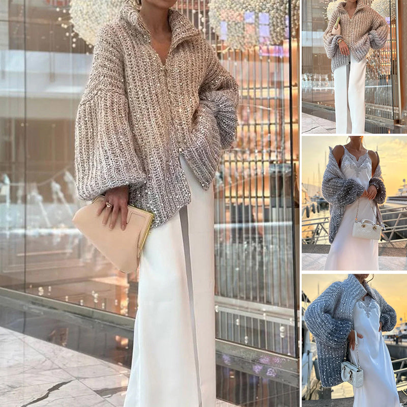 GR | Cardigan with glitter sequins