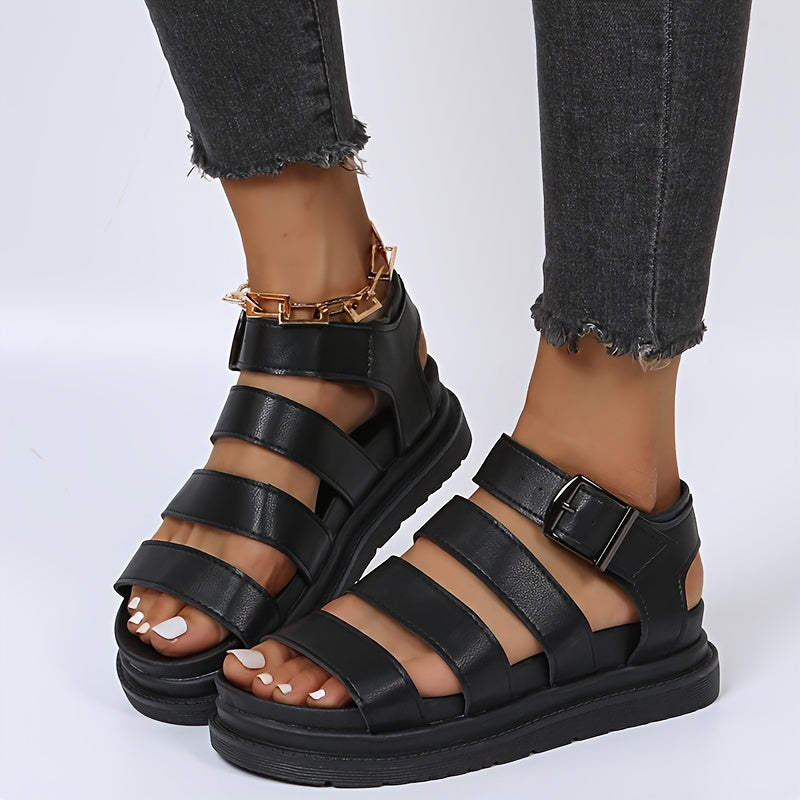 GR | Sandals with platform sole and ankle strap