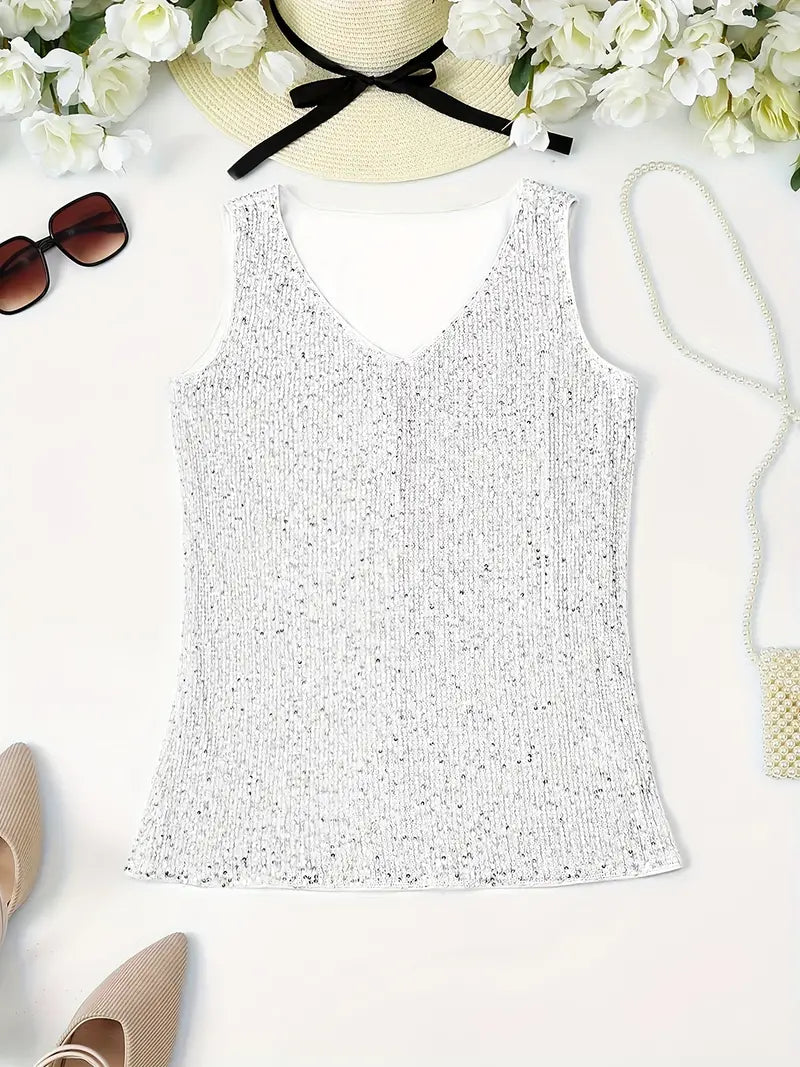 GR | Elegant sleeveless top with sequins