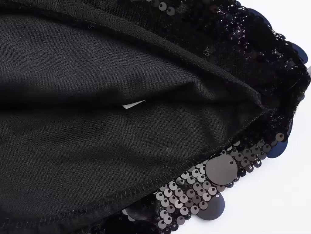 GR | Silver sequin mini skirt