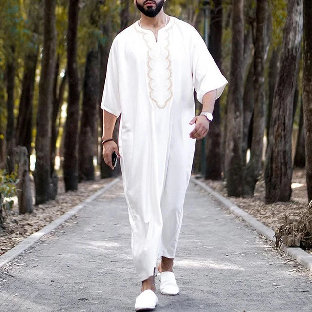 GR | Loose fleece with V-neck Djellaba