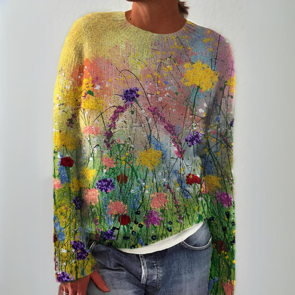 GR | Bequemes Sweatshirt mit Blumenmuster